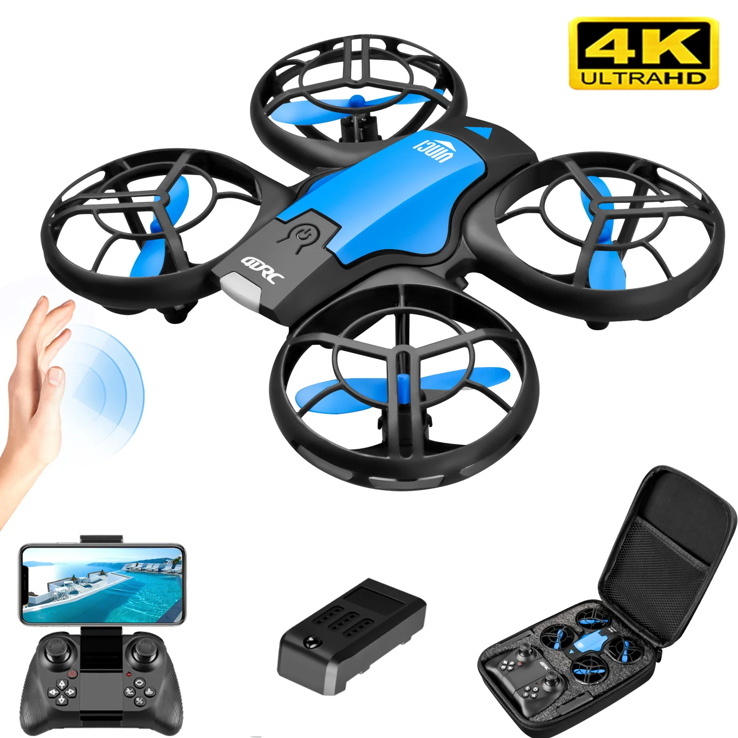 V8新型ミニドローン 4KプロフェッショナルHD 1080P - Drone Battery Case のレビューと価格