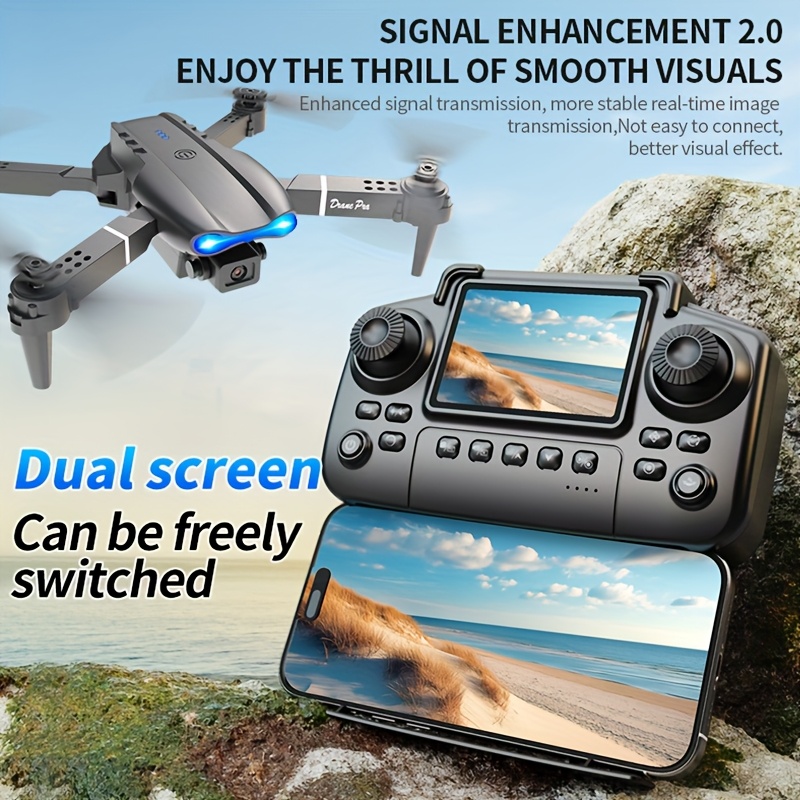 2026年型、デュアルカメラ4K HD、画面付きリモコン、2 - Drone Battery Case のレビューと価格